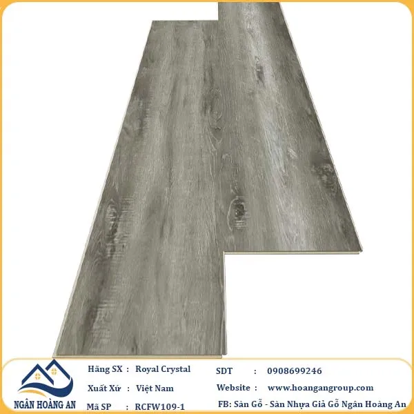 Sàn Đá Công Nghệ Giả Gỗ Hèm Khóa SPC Royal Crystal RCFW109-1 (S02)